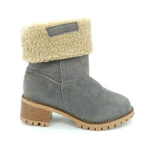 Rosy Womens Sherpa Collar Fold‎ Over Ankle Boots  EUR 36